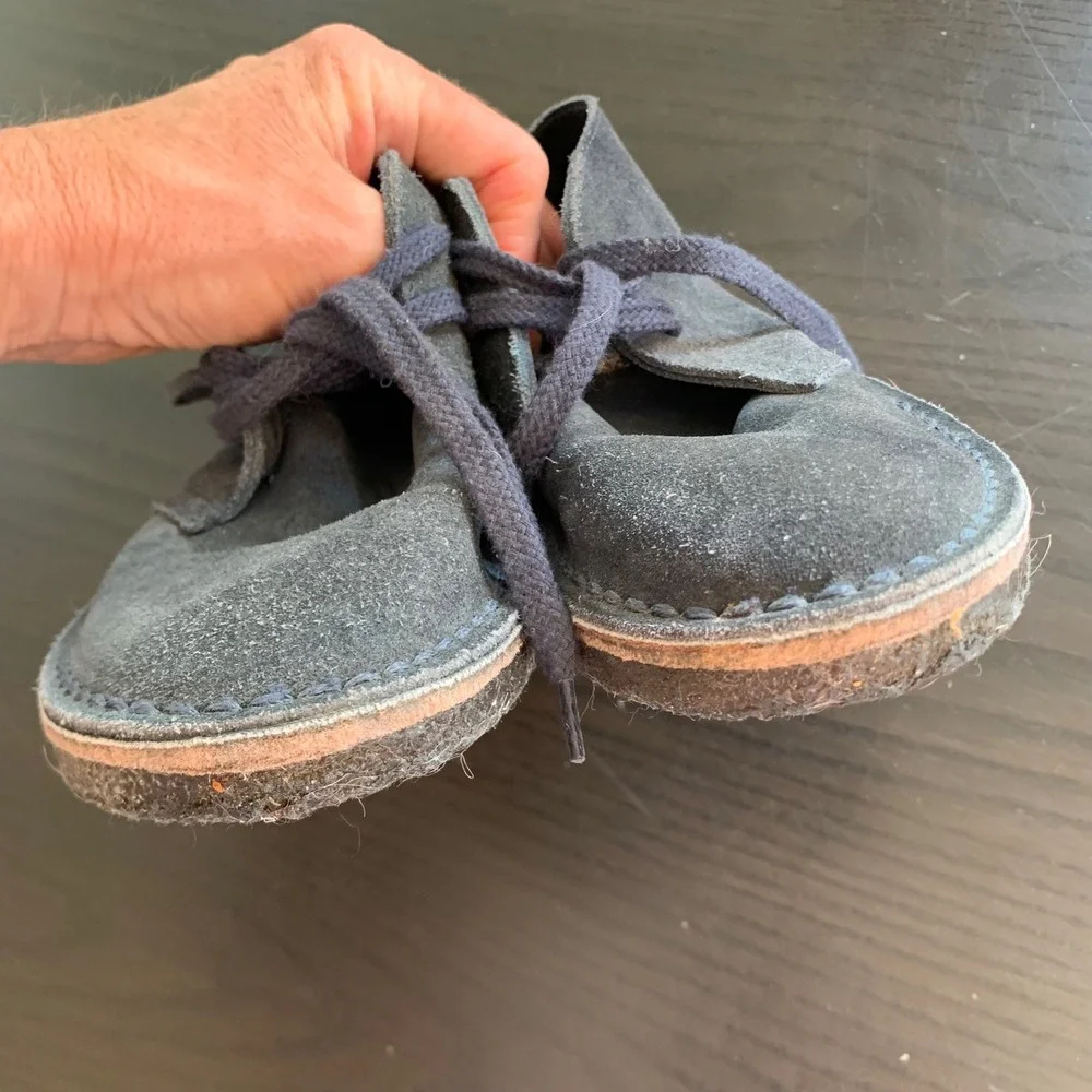 Crewcuts J.Crew Kids Navy Blue Suede Desert Chukka Boots Made in Italy Size K2